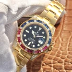 SUBMARINER GOLDEN BLUE / RED DIAMOND BLACK DIAL 40MM - Image 3