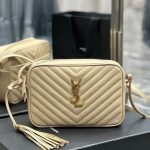 LOU CAMERA BAG IN QUILTED LEATHER — Saint Laurent handbag detail view 2