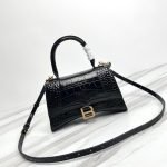 Balenciaga WOMEN’S HOURGLASS SMALL HANDBAG CROCODILE EMBOSSED — Balenciaga handbag detail view 2