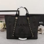 CHANEL Woven Straw Raffia Striped Medium Deauville Tote - Image 2