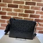 GG embossed medium messenger bag — Gucci handbag detail view 2