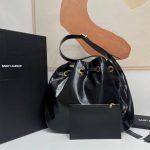 PARIS VII MEDIUM HOBO BAG IN CROCODILE-EMBOSSED PATENT LEATHER — Saint Laurent handbag detail view 3