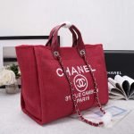 CHANEL Woven Straw Raffia Striped Medium Deauville Tote - Image 3