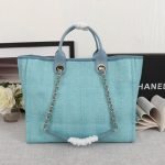 CHANEL Woven Straw Raffia Striped Medium Deauville Tote - Image 4