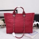 CHANEL Woven Straw Raffia Striped Medium Deauville Tote - Image 4
