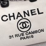 CHANEL Woven Straw Raffia Striped Medium Deauville Tote - Image 4