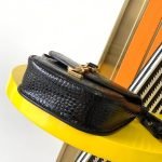 KAIA SMALL SATCHEL IN SHINY CROCODILE-EMBOSSED LEATHER — Saint Laurent handbag detail view 4