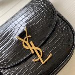 KAIA SMALL SATCHEL IN SHINY CROCODILE-EMBOSSED LEATHER — Saint Laurent handbag detail view 6