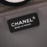 CHANEL Woven Straw Raffia Striped Medium Deauville Tote - Image 7