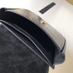 KAIA SMALL SATCHEL IN SHINY CROCODILE-EMBOSSED LEATHER — Saint Laurent handbag detail view 8