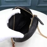 VINYLE ROUND CAMERA BAG IN CHEVRON-QUILTED GRAIN DE POUDRE EMBOSSED LEATHER — Saint Laurent handbag detail view 8