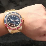 SUBMARINER GOLDEN BLUE / RED DIAMOND BLACK DIAL 40MM - Image 11