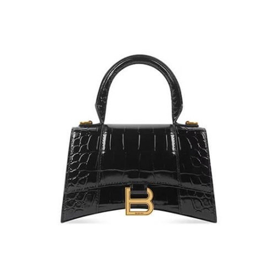 Balenciaga WOMEN’S HOURGLASS XS HANDBAG CROCODILE EMBOSSED - Unified Balenciaga WOMEN’S HOURGLASS XS HANDBAG CROCODILE EMBOSSED - Image 1