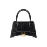 Balenciaga WOMEN’S HOURGLASS SMALL HANDBAG CROCODILE EMBOSSED