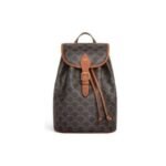 CELINE FOLCO Logo Print Calfskin Medium Backpack