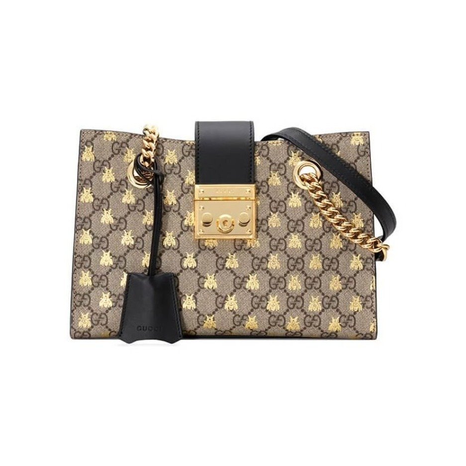 GG Padlock small GG bees shoulder bag - Unified GG Padlock small GG bees shoulder bag - Image 1